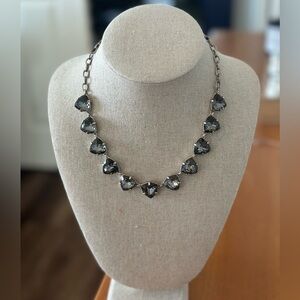 Stella & Dot Somervell silver Necklace dark grey stones #statement #wedding